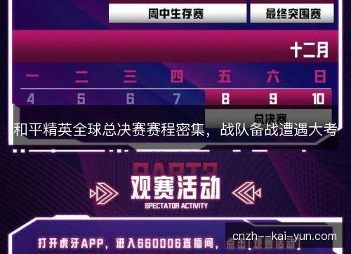 和平精英全球总决赛赛程密集,战队备战遭遇大考 和平精英全球总决赛赛程密集,战队备战遭遇大考